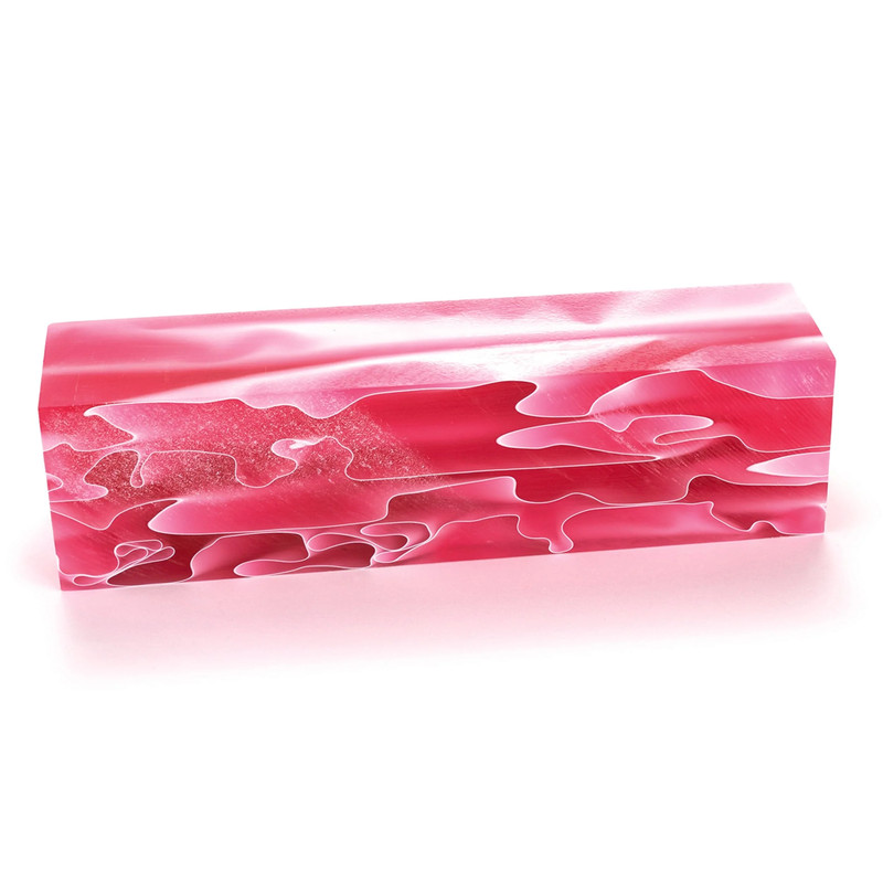 Acrylic Turning Blank - 1-1/2" x 1-1/2" x 6" - Color:Rose Waters Clouds
